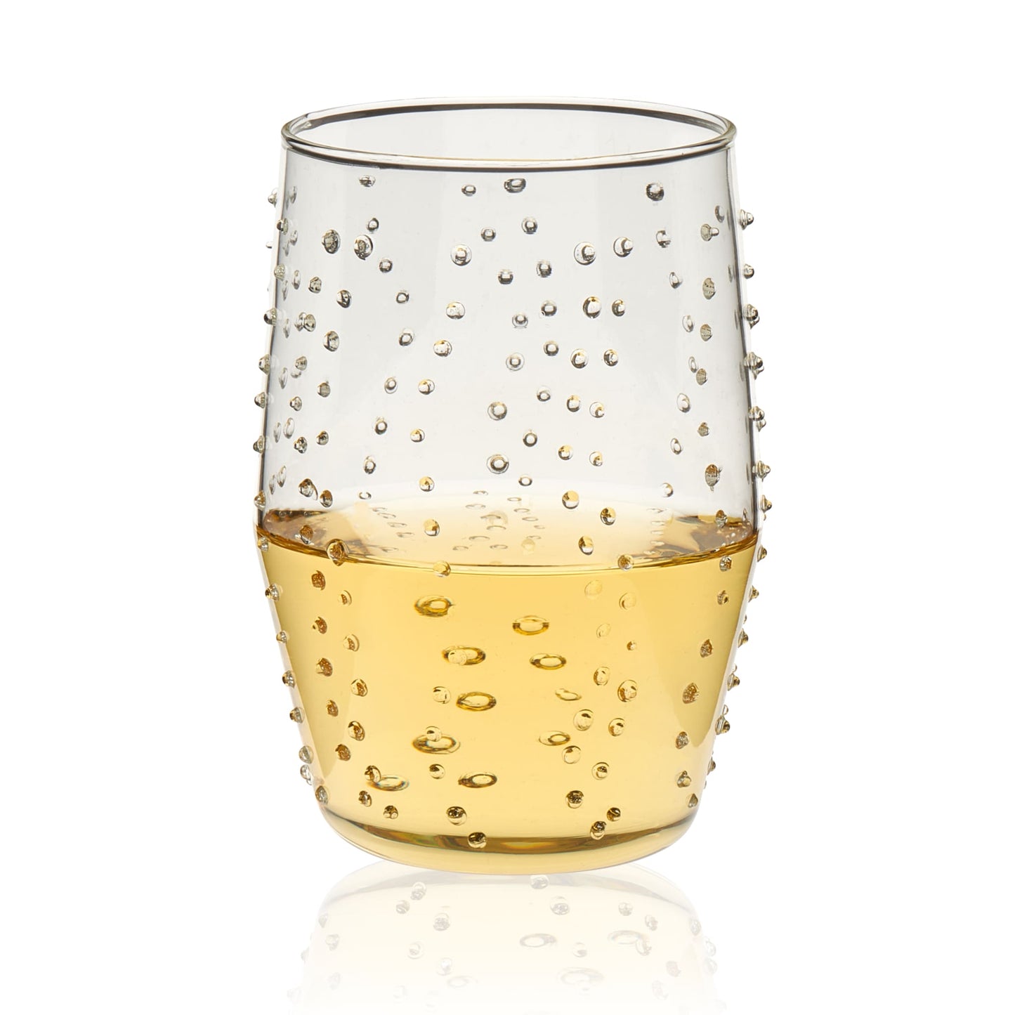 Libbey Prologue Nymph Handmade Dot Tumbler Glasses, Clear, Set of 8