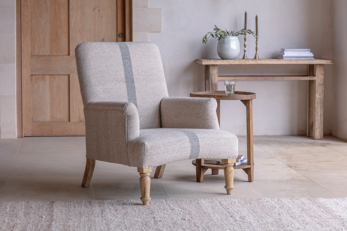 Kallu Wool & Cotton Occasional Chair - Natural
