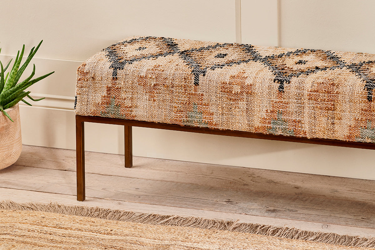 Kesu Kilim & Iron Bench