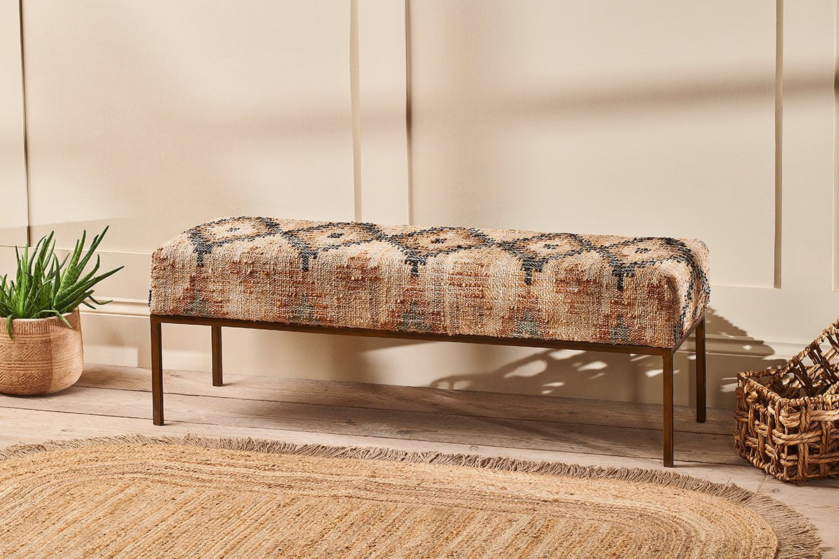 Kesu Kilim & Iron Bench