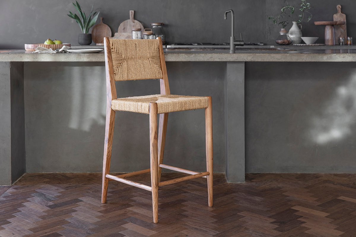Lohanda Acacia & Munja Grass Counter Chair - Natural