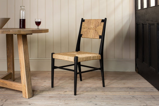 Lohanda Acacia & Munja Grass Dining Chair - Charcoal