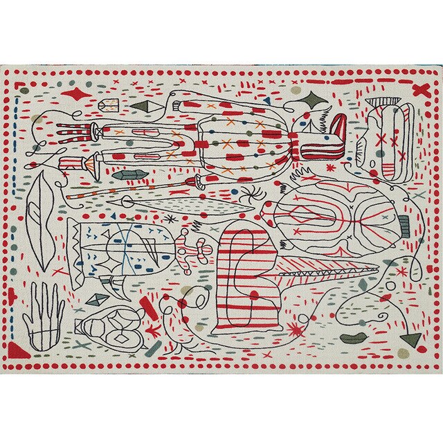 Modern Sketch Abstract Area Rug & Tapestry