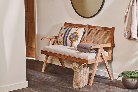 Nalrina acacia and cane sofa