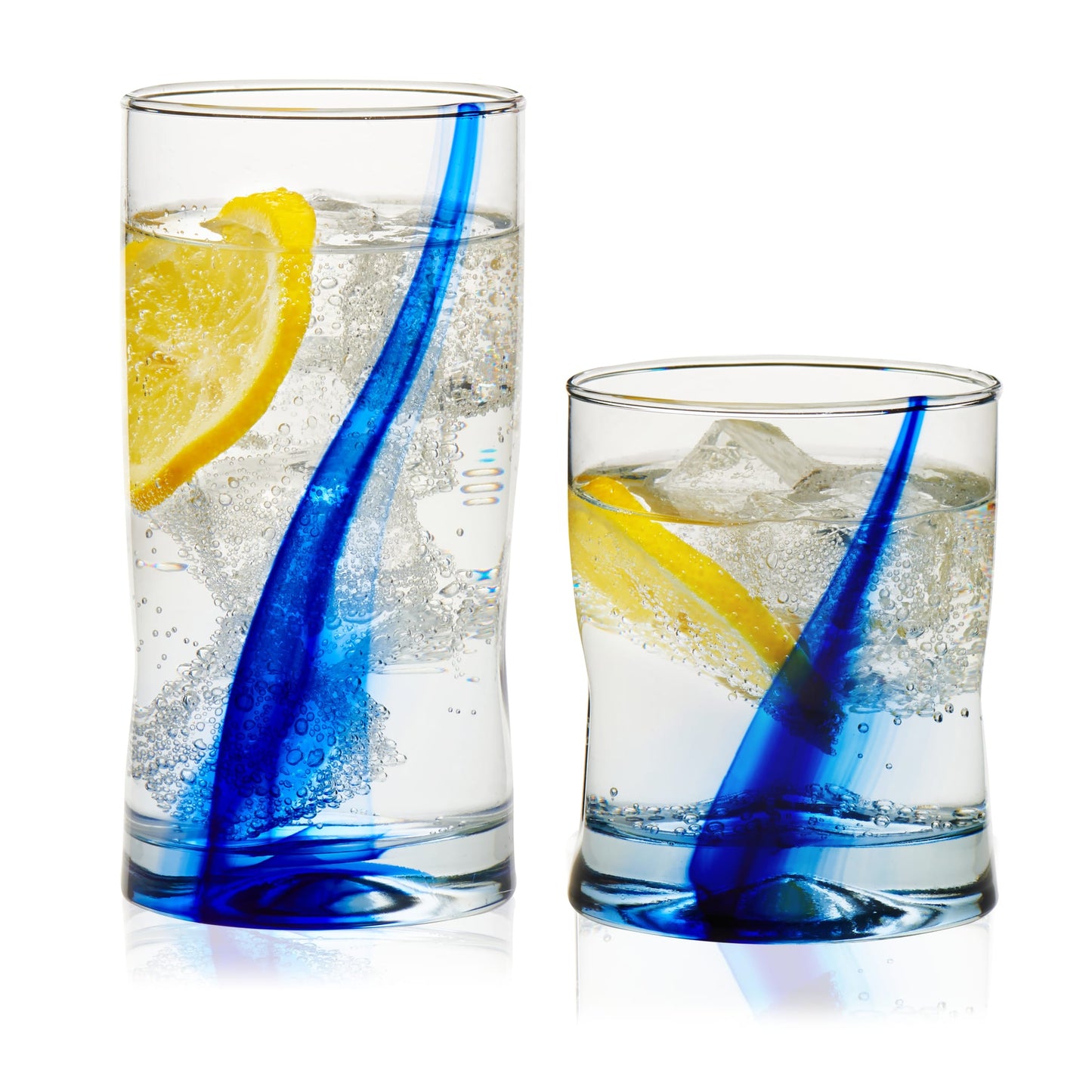 Libbey Blue Ribbon Impressions 16 Piece Tumbler and Rocks Glass Set